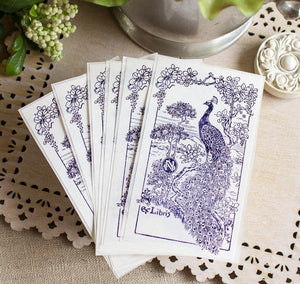 Watercolor Peacock Book Plates - set of 10 - Sunshine and Ravioli